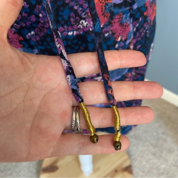 Free People Blue Floral Josie Deep V Neck Mini Dress - Picture 7 of 10